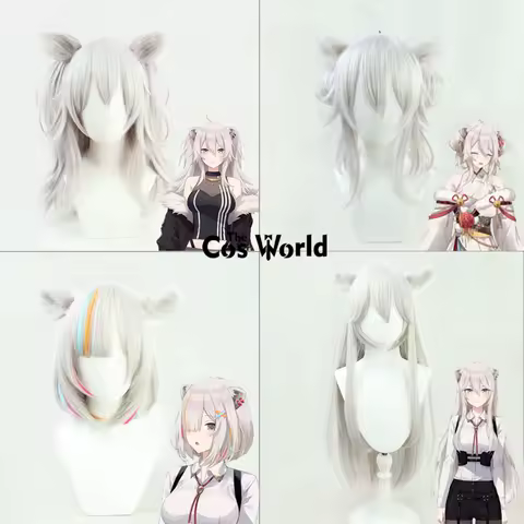 Virtual YouTuber VTuber Shishiro Botan Anime Cosplay Wigs Fiber Heat Resistant Synthetic Hair + Wig Cap