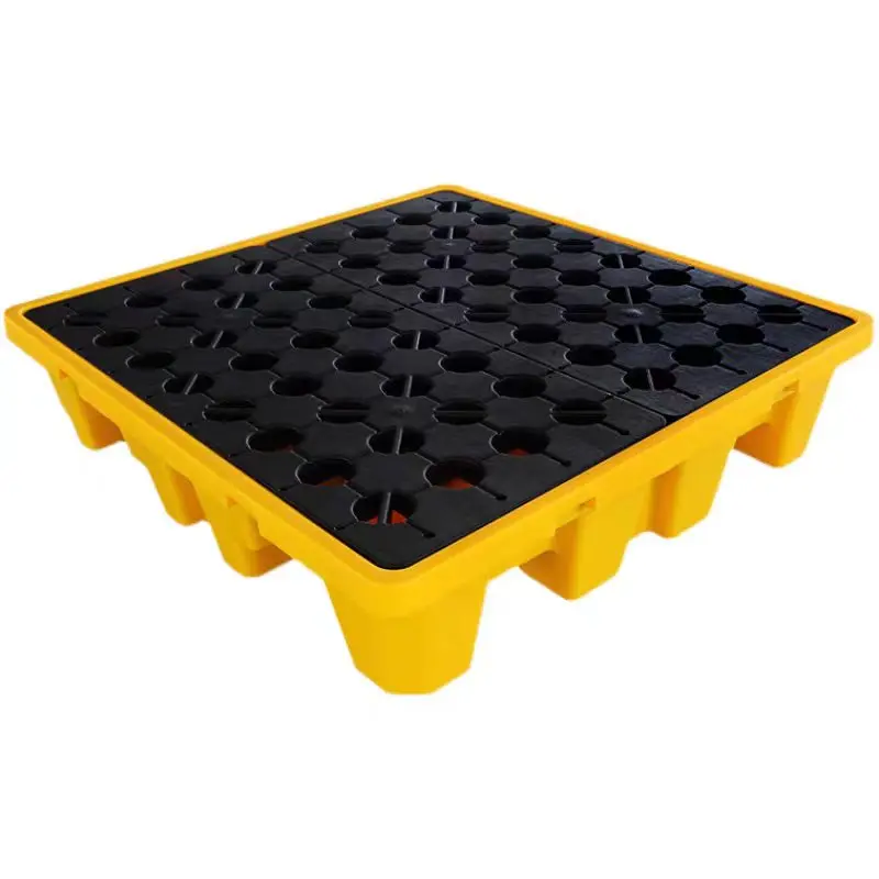 

Hazardous Waste Anti-leakage Plastic Forklift Pallet Single Two Four Barrels Anti-leakage Platform Chemical Oil Drum Leak Pallet