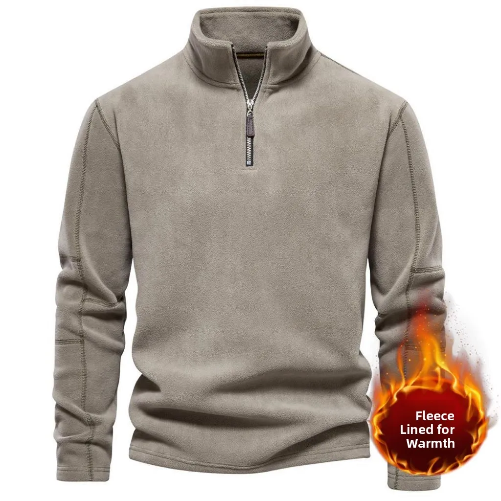 

Men's Outdoor Warm Long Sve Hoodie f Zipper Stand Collar Autumn Winter Faionable Casual Loose Fit Sun Protection Clot...