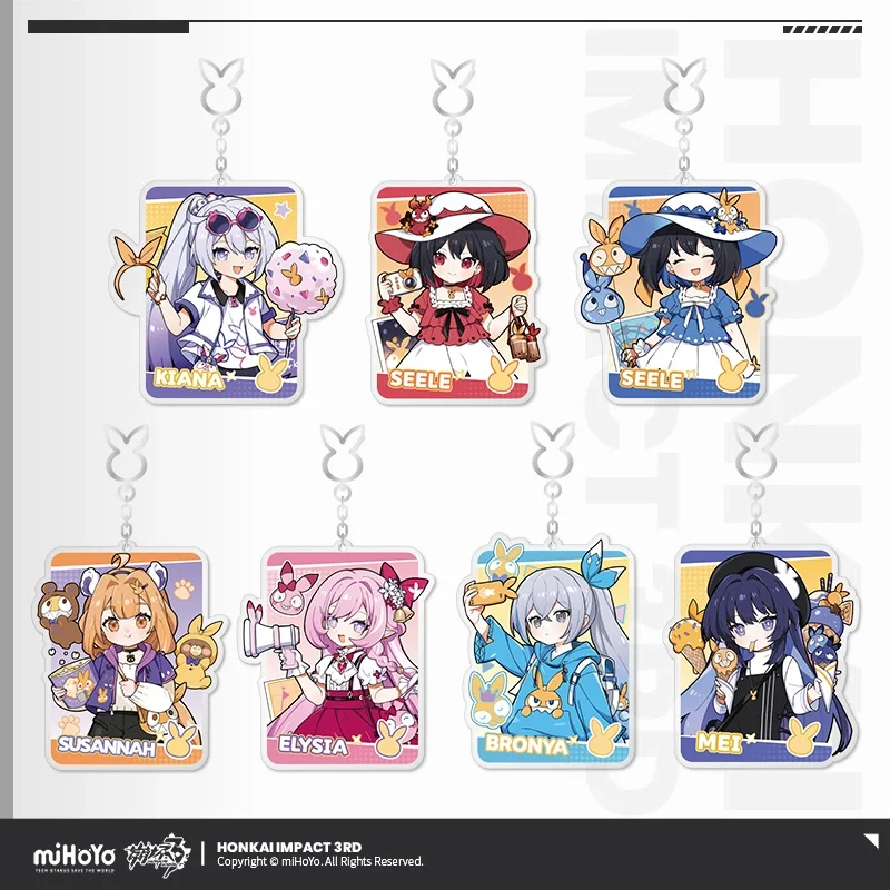 Sunsyea Honkai Impact 3rd 공식 상품 miHoYo 오리지널 정통 HMLY 시리즈 키 체인 배지 아크릴 스탠드 펜던트 Elysia
