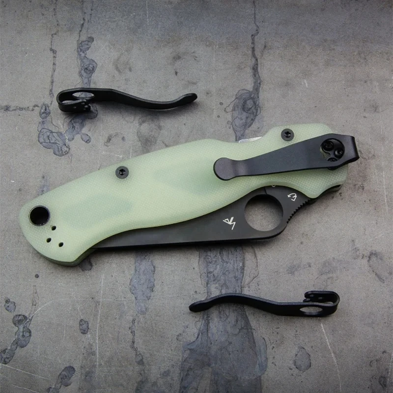 Imagem -06 - com Parafusos Liga de Titânio Faca Dobrável Clipe de Bolso Cintura Volta Braçadeira para Spyderco C81 C223 Paramilitar Para3 C10 C11 Delica