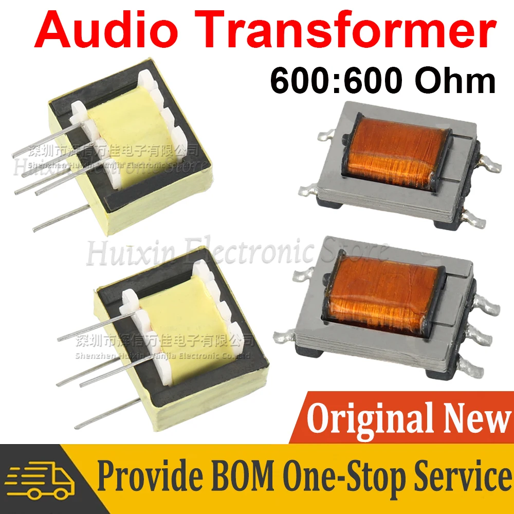 5Pcs Audio Transformer 600 : 600 Ohm 1:1 Isolation Signal Digital Nickel Alloy Permalloy High Efficiency Isolation EI14 ED8 Type