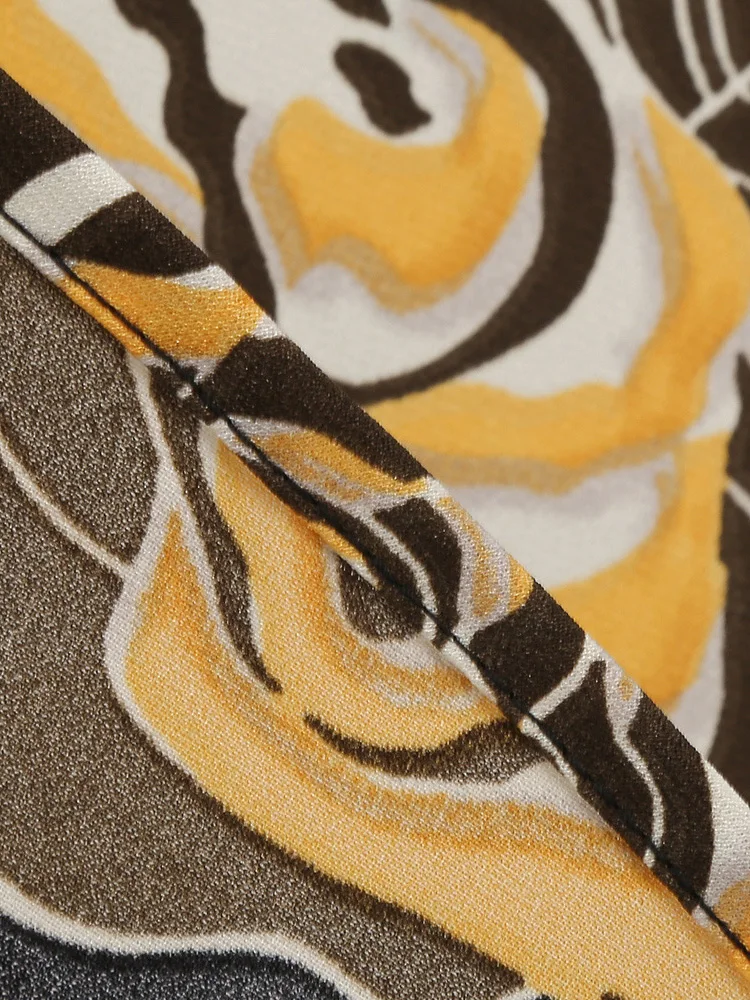 Tonval-vestido envolvente con estampado Floral para fiesta de Halloween para mujer, vestido sin mangas con cuello en forma de corazón, sin mangas, cintura alta, Vintage, vestidos de té oscilantes