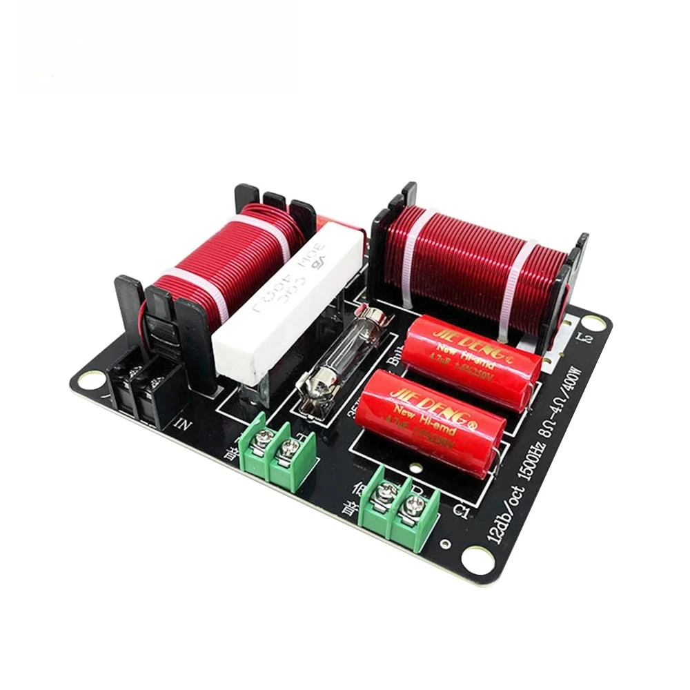 1PC 400W 2 Ways Audio Speaker Crossover Tweeter Bass Frequency Divider Filter for Professional KTV Stage Speaker 1500Hz