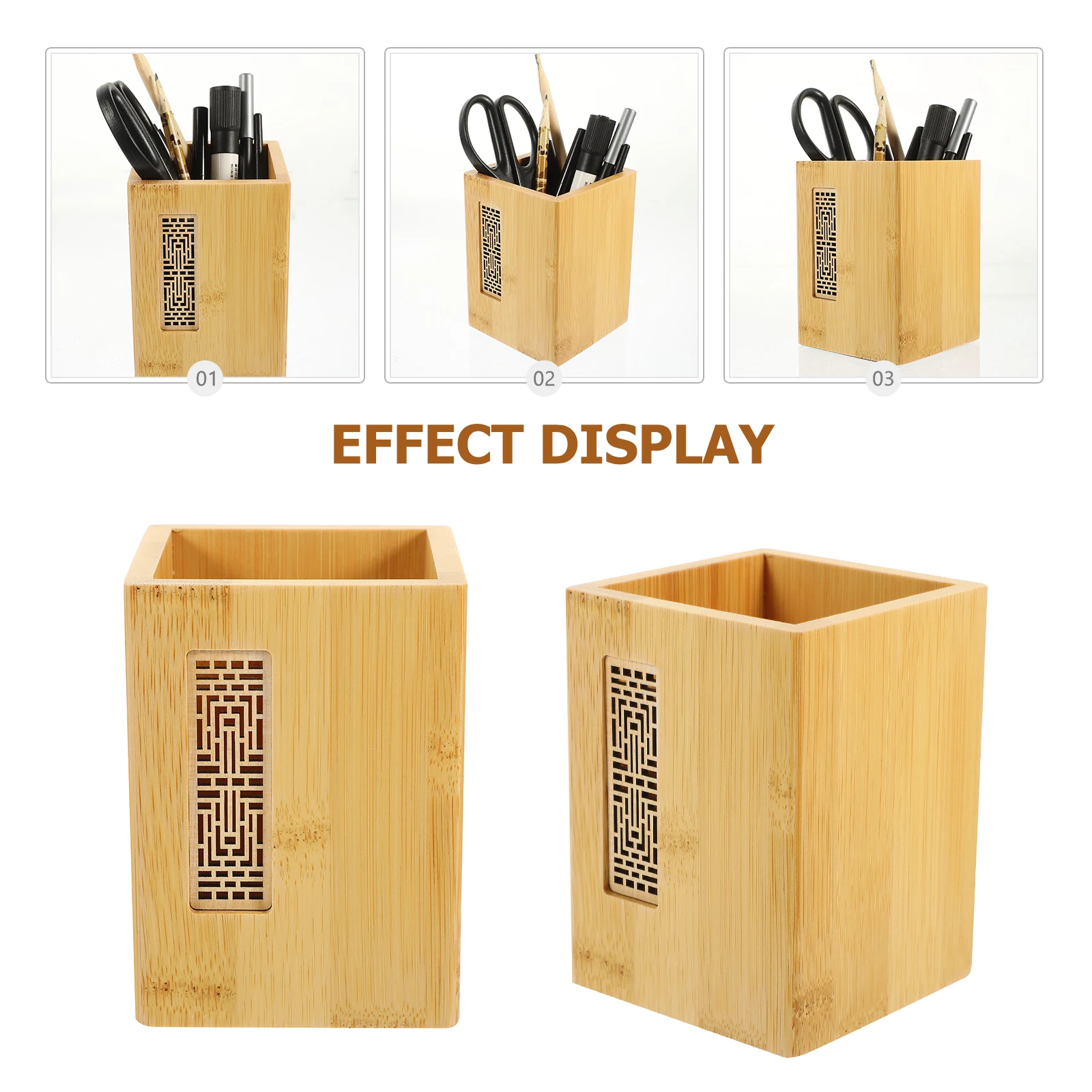 

Japanese Style Wooden Pen Holder Desk ganizer Storage Container Craft Gift Office Accessories Bamboo Maple Design