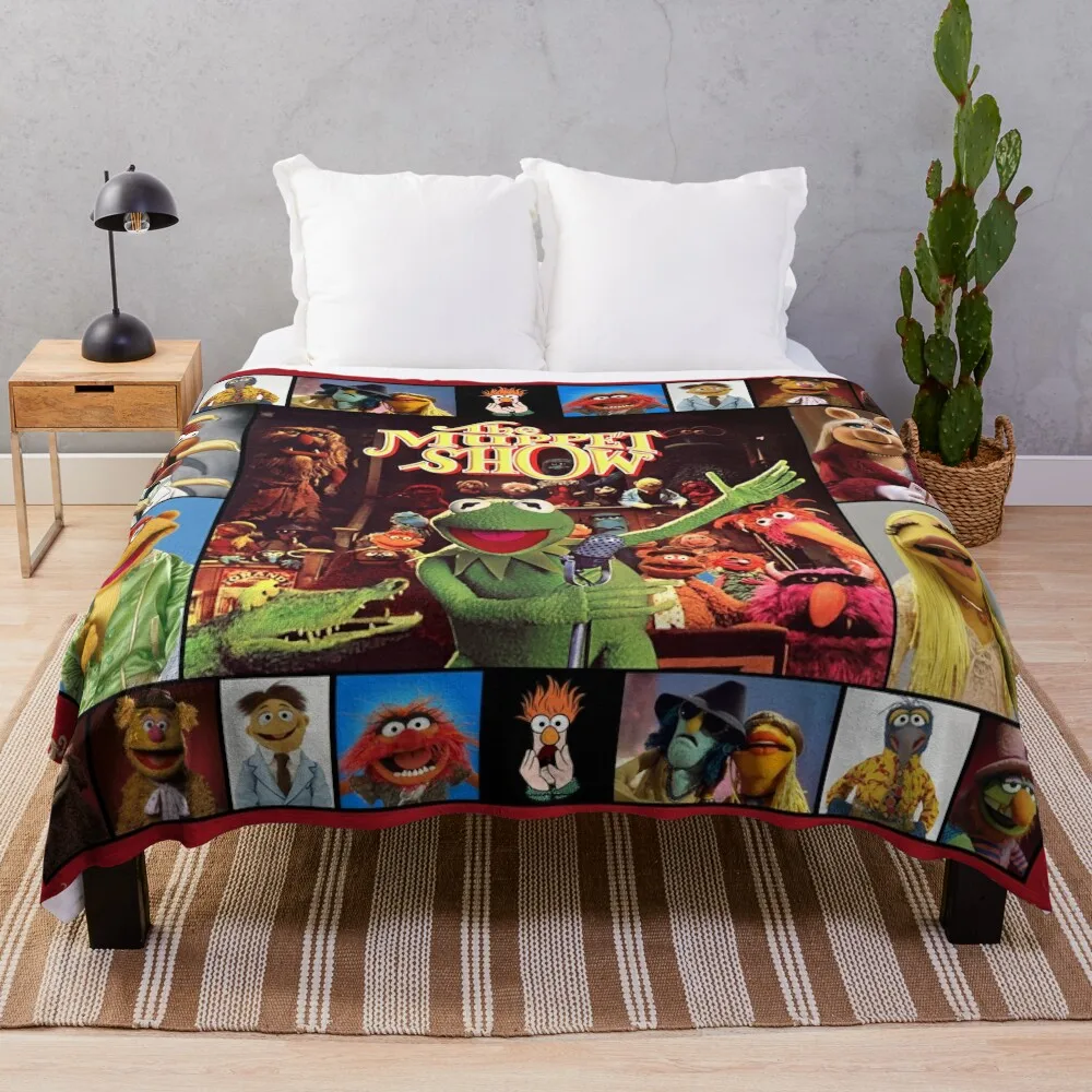 

The Muppet Show Photo Collage Throw Blanket Flannel Fabric Cute Plaid Thermals For Travel Winter beds Blankets