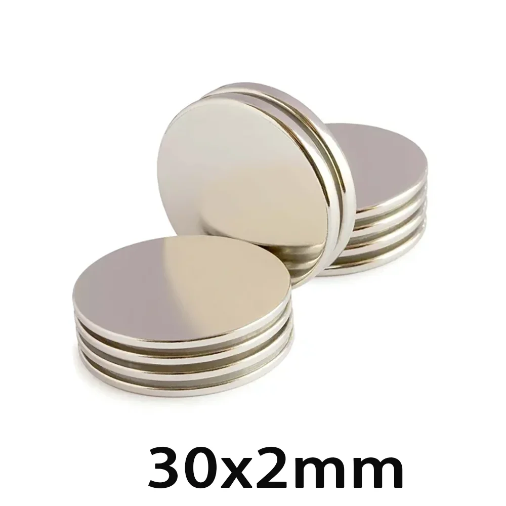 

30x2mm NdFeB Neodymium Magnets 5/10/20/50pcs Super Powerful Disc imanes Rare Earth Magnet Cubes Nickel Plated Magnet for Kitchen