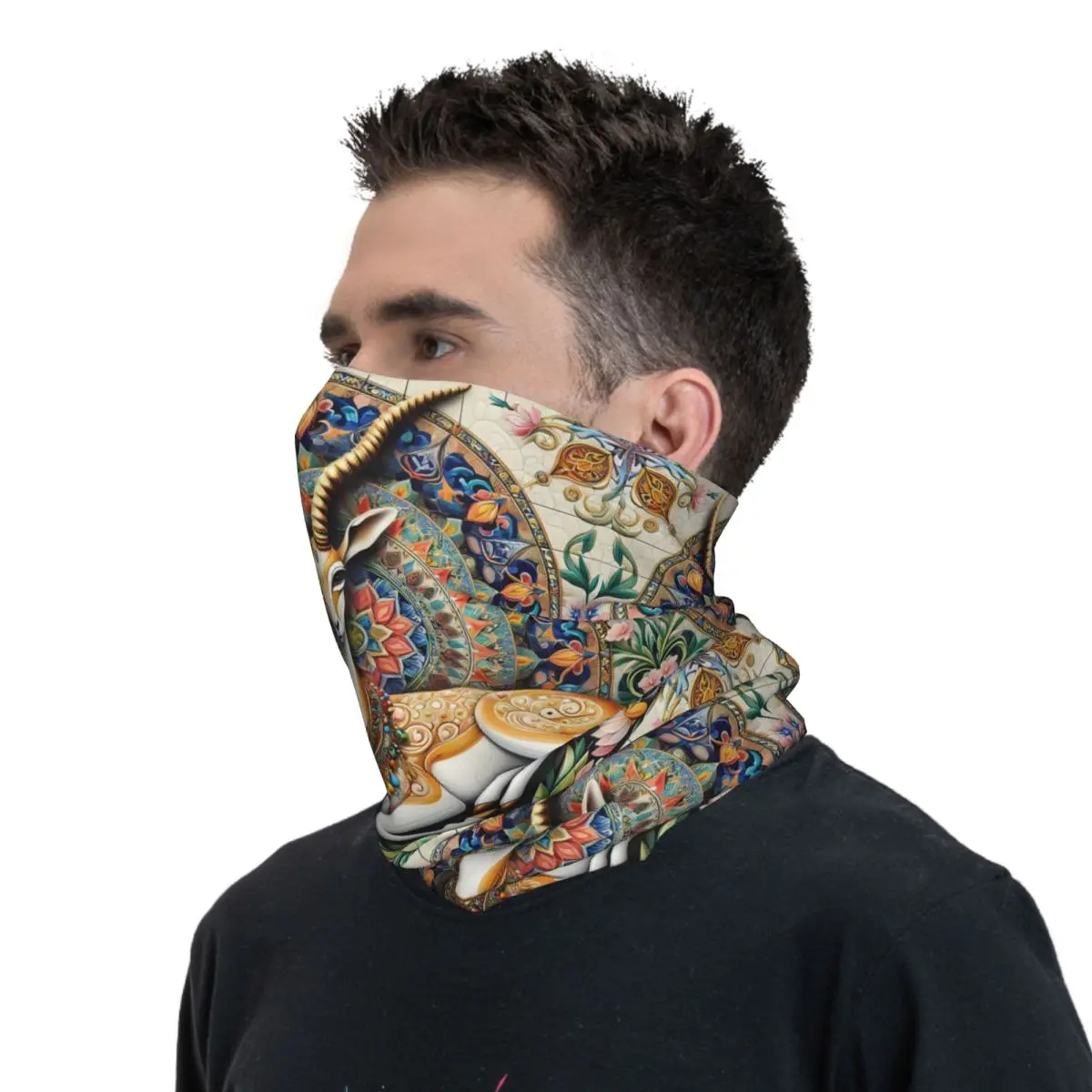 Elk Scarf Neckerchief Neck Face Mask Polyester