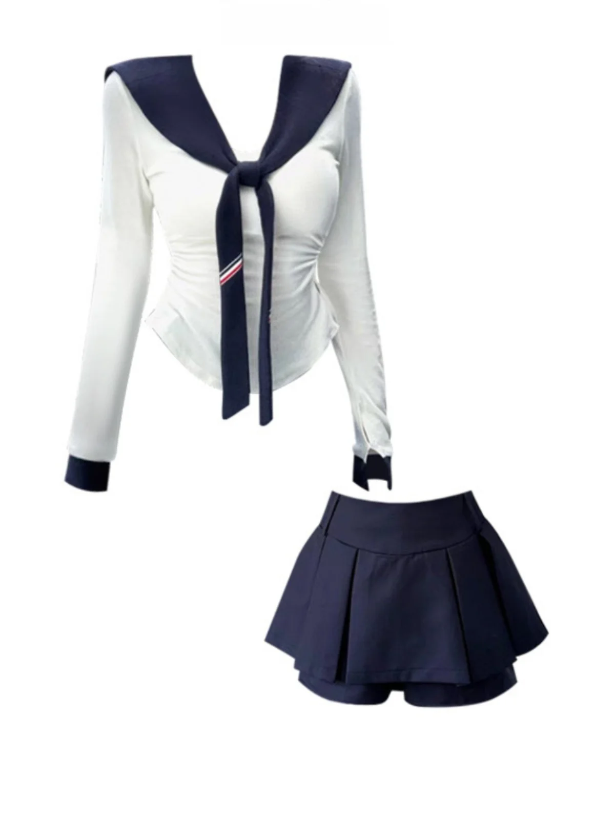 

Spicy Girl Slim Fit T-irt oulder Design Top Inner Wear Spring Season Two-Piece Set Faionable plus Size Women's Outfit