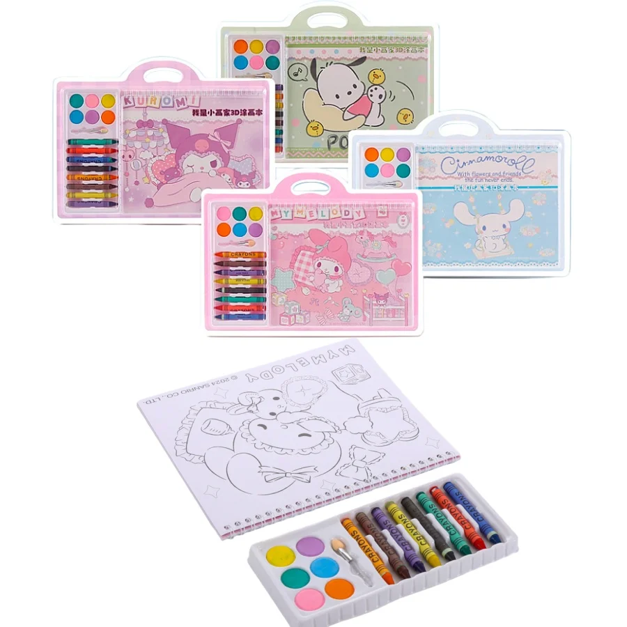 1pc Fun 3D Drawing Notebook Cute Cartoon My Melody Kuromi Cinnamoroll Drawing Notebook Cute Cartoon Drawing Notebook