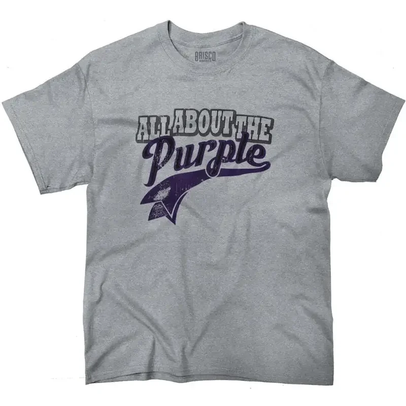 Cool Vintage Distressed All About The Purple Womens or Mens Crewneck T Shirt Tee
