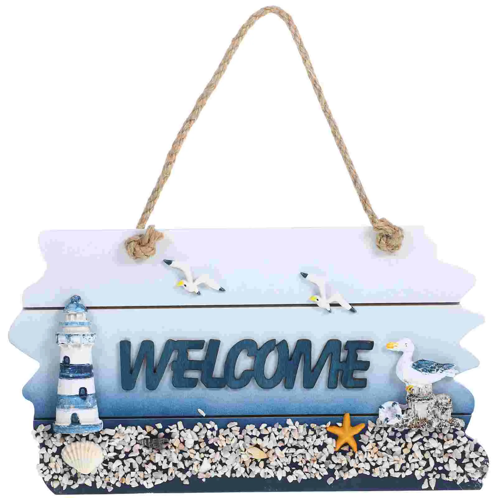 

Decorative Signs Flowers Garland for Decoration Hanging Porch The Mediterranean Wooden Doorplate Pine