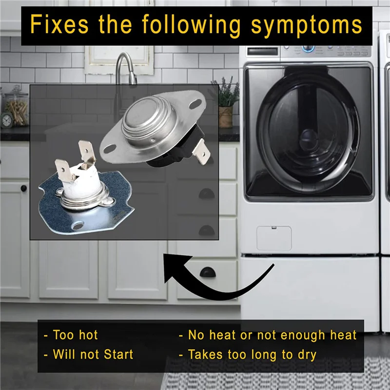 4X Zestaw termiczny wyłącznika bezpieczeństwa grzałki suszarki 279769, kompatybilny z 3389946, 3398671, 3977394, 695563, AP3094224, 3390291