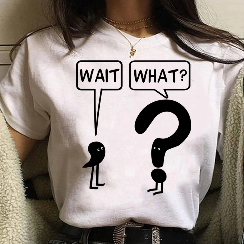 Wait tshirt women Y2K harajuku summer t shirt female streetwear Japanese anime clothing