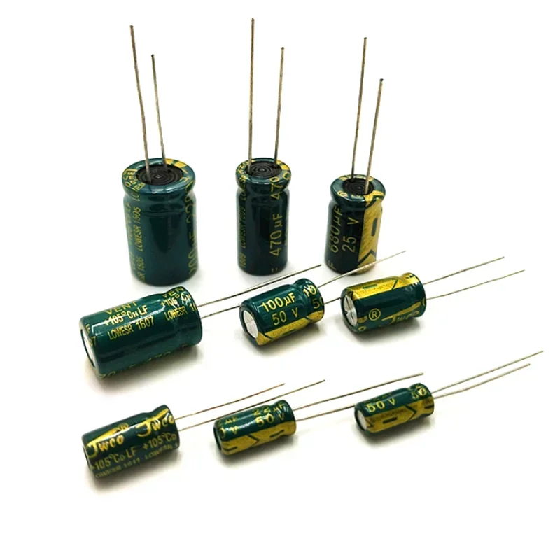 

500~1000PCS High Frequency Low ESR Aluminium Capacitor 10V 16V 25V 35V 50V 1UF 2.2UF 10UF 22UF 470UF