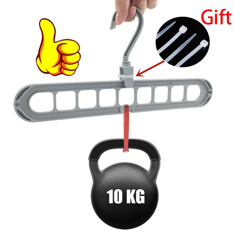 9-hole Magic Multi-port Support hangers for Clothes Drying Rack Multifunction Plastic Clothes rack drying hanger Storage Hangers