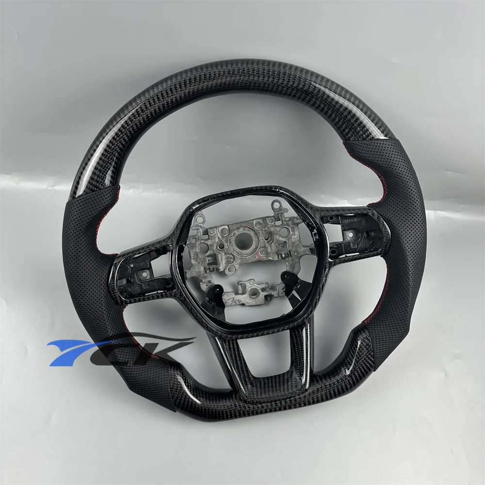 Customized Carbon Fiber Black Leather Steering Wheel Fit for Honda Civic 2022 2023 2024 2025