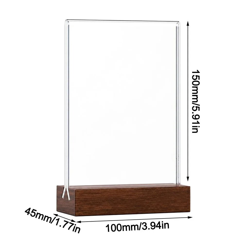 Durable A4/A5/A6 Desk Display Stand Double Side Clear Acrylic Menu Stand Holder Transparent Photo Holder Restaurant