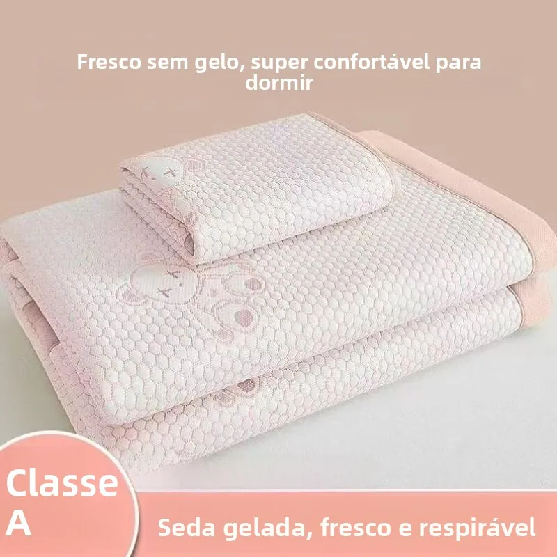 ice-silk-cooling-mat-three-piece-set-washable-student-dormitory-soft-mat-summer-coolness-home-use-chinese-style-bedding