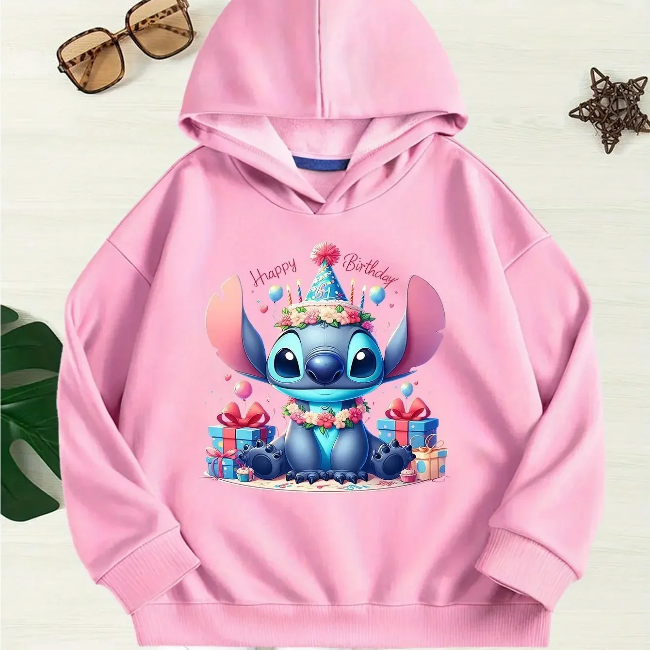 

Disney Cute Stitch Print Children's Clothes Warm and Comfortable Pullover for Winter Boys' Girls' Clothes Birthday Gifts