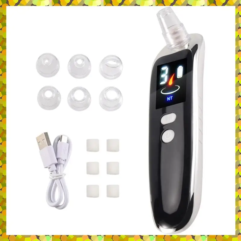 AGLH Face Nose Acne Black Dot Pimple Blackhead Remover Electric Blackhead Vacuum Cleaner Pore Skin Care Tools Machine With 6 Hea