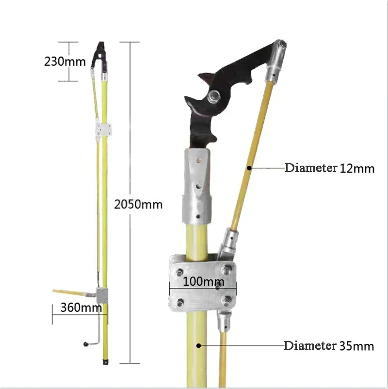 Alicate de quebra de fio de eletricista de tração reta tipo haste isolante de 6,7 pés para trabalho ao vivoVendas quentesVendas quentes