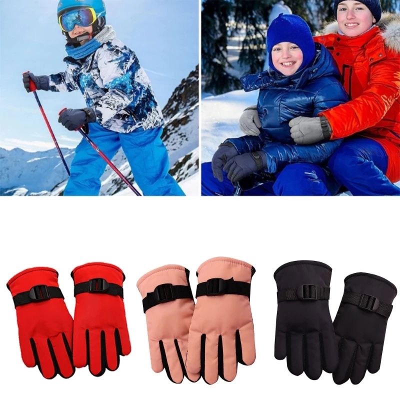 Winter Snow Gloves Waterproof Kids Ski Gloves Outdoor Children Mittens Boy Girl Thermal Gloves for Cycling Skiing Riding