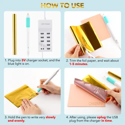 0.8mm Tip USB Hot Stamping Pen To Add Shining Handwritten Sentiments Foil Pen Scrapbooking Crafts New DIY Tool 2023