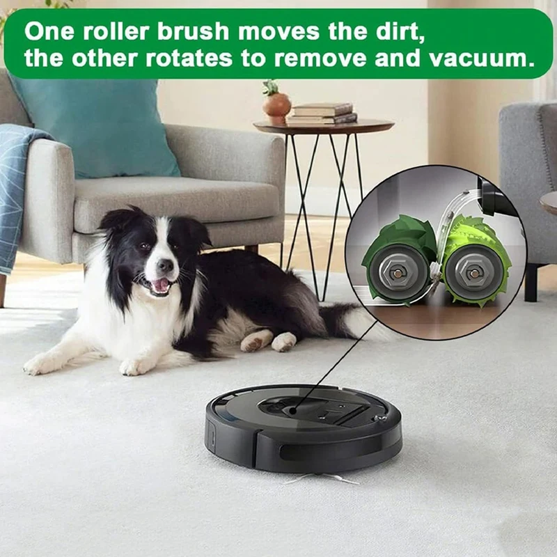 2er-Set für Irobot Roomba I3 I3+ I7 I7+ I4 I6 I6+I8 I8+/Plus E5 E6 E7 J7 I E&J Serie Hauptseitenbürstenfilter