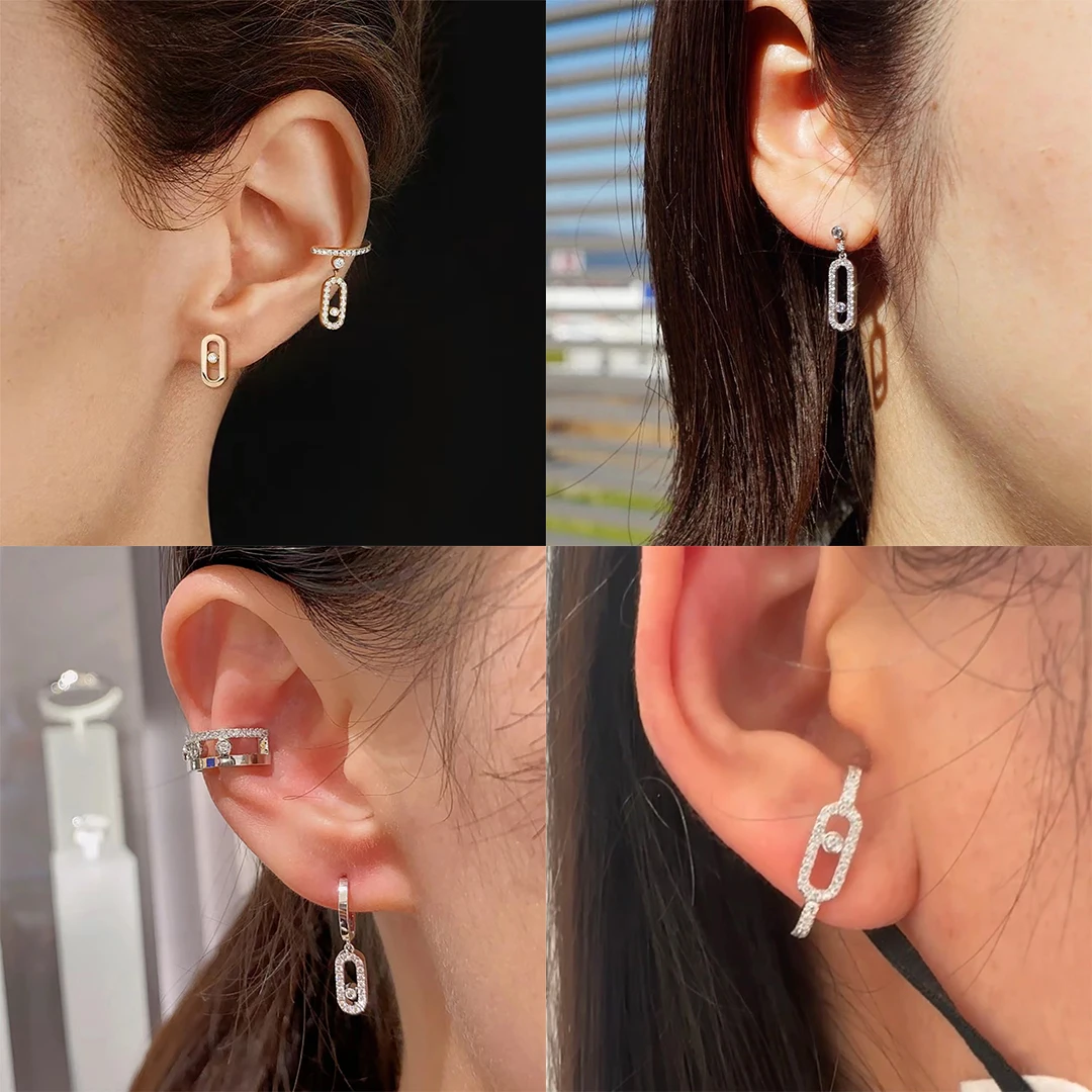 

Классические модные женские серьги из стерлингового серебра 925 пробы с одним бриллиантом, свадебные серьги