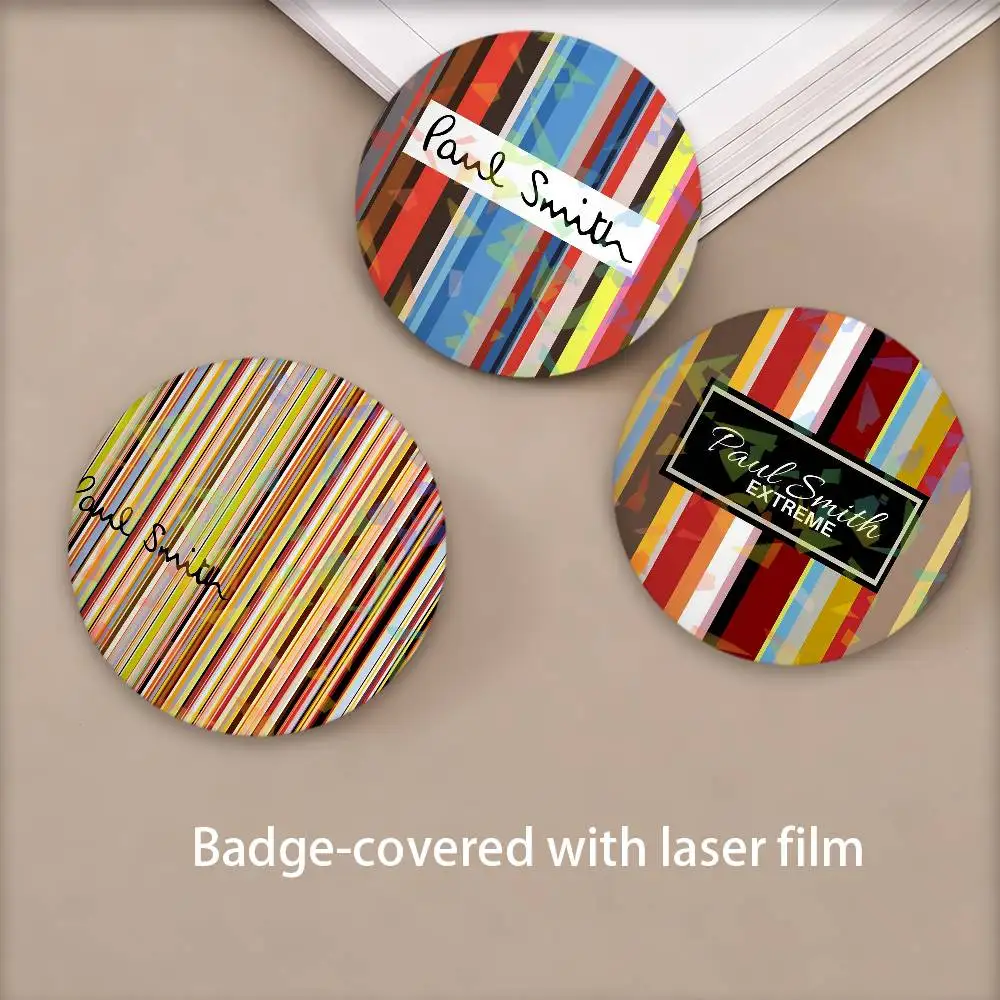 Broches de Moda P-Paul S-Smith, Broche de Solapa para Cumpleaños, Regalo, Accesorio para Mochila y Ropa, Decoración, Juego de Insignias, Brillo de Cristal
