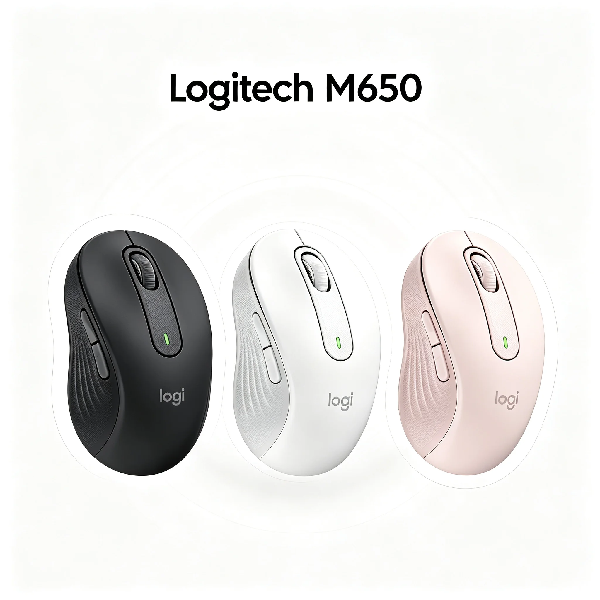 Logitech M650 Signature Bluetooth Wireless Mouse 5 Side Programmable Buttons SmartWheel Scrolling Rubber Side Grips Multi OS Sup