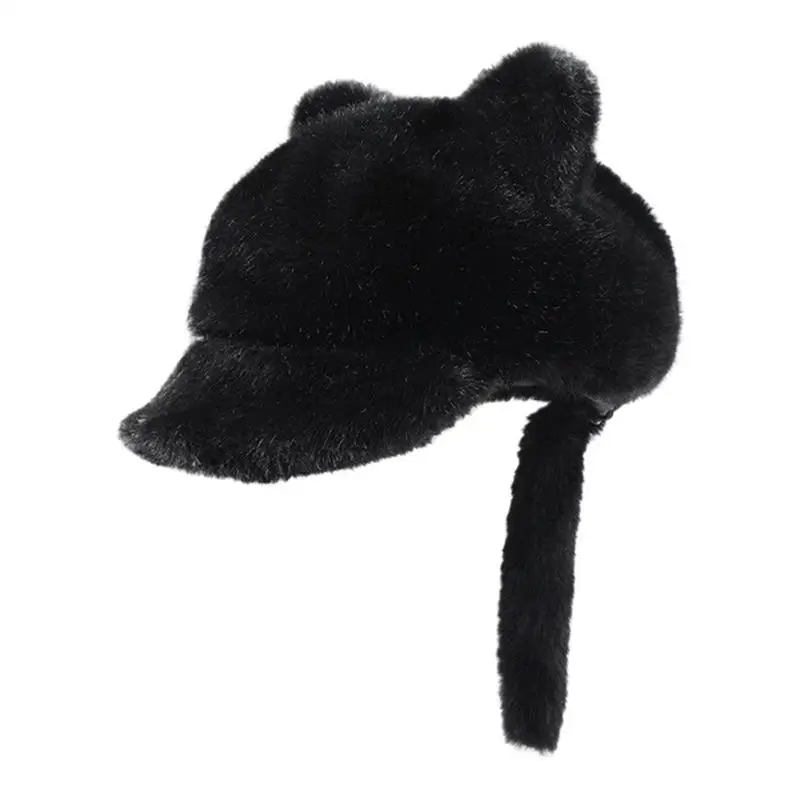 Winter Baseball Cap Women Stylish Cat Ears Baseball Hat Winter Baseball Cap For Women Warm Winter Hat With Cute Cat Ears