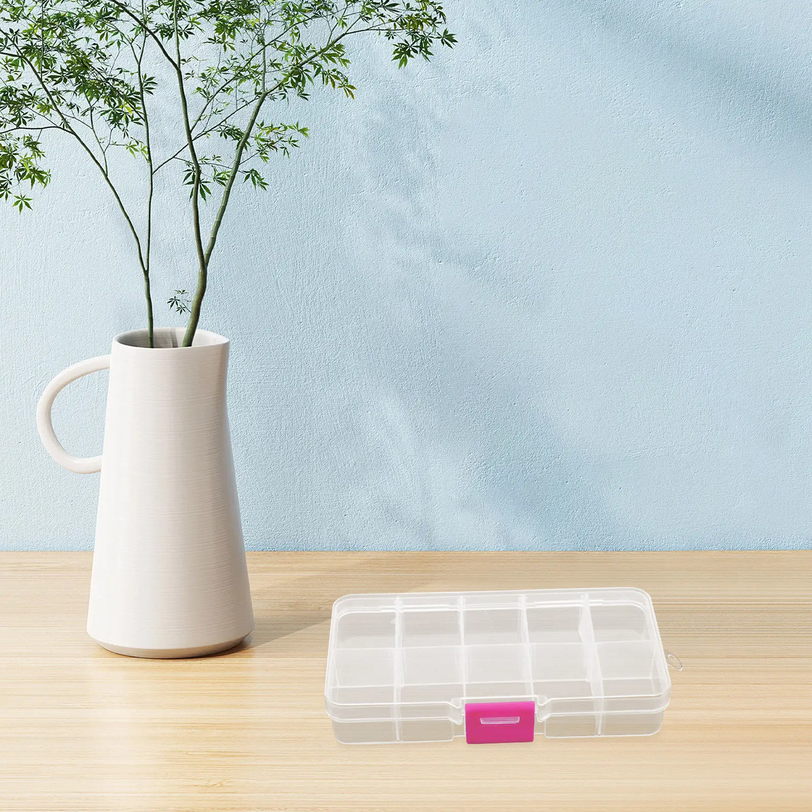 

4Pcs Small Plastic Storage Boxes Reusable Transparent Containers with Lids for Home Office Craft Supplies Organization