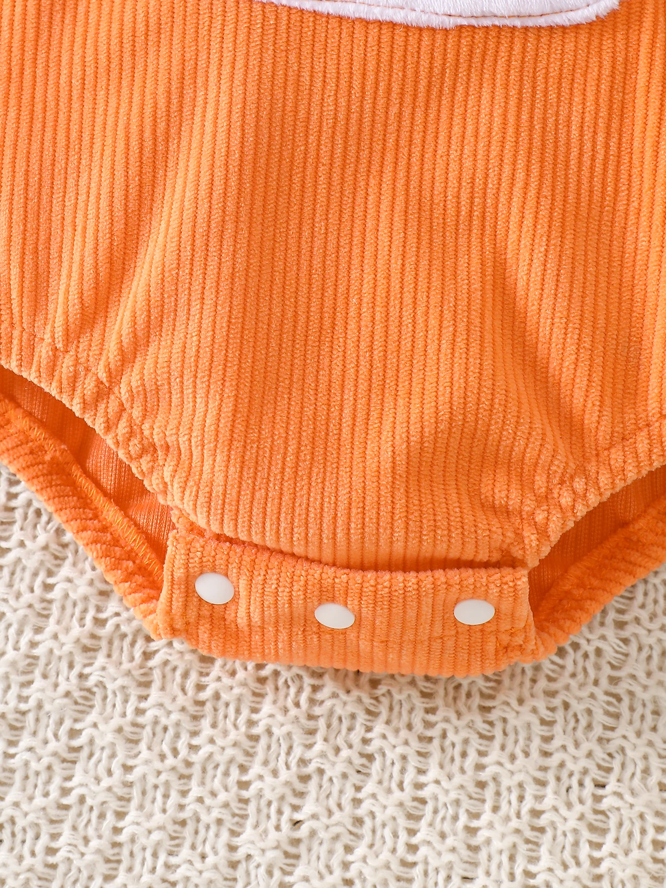 Baby Fox Corduroy Romper with Button Straps & Snap Crotch
