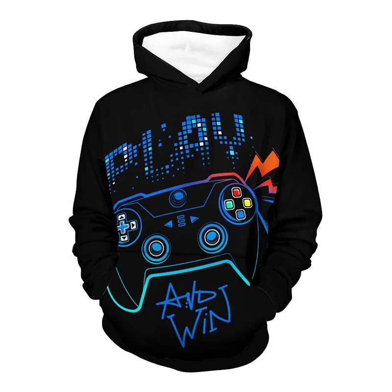 Fun Game Controller Hoodie Men's Cool Hip Hop 3D Print Streetwear Sweatshirt Long Sleeve Pullover Esports Games Hoodies Clothes