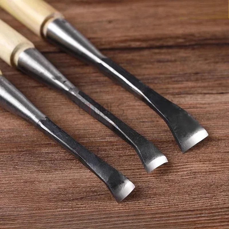 DMH-Woodworking Hand Carving Knife Micro Curved Carbon Steel Cutting Edge Cutting Shovel Multi Specification Cleaning Arc Knife