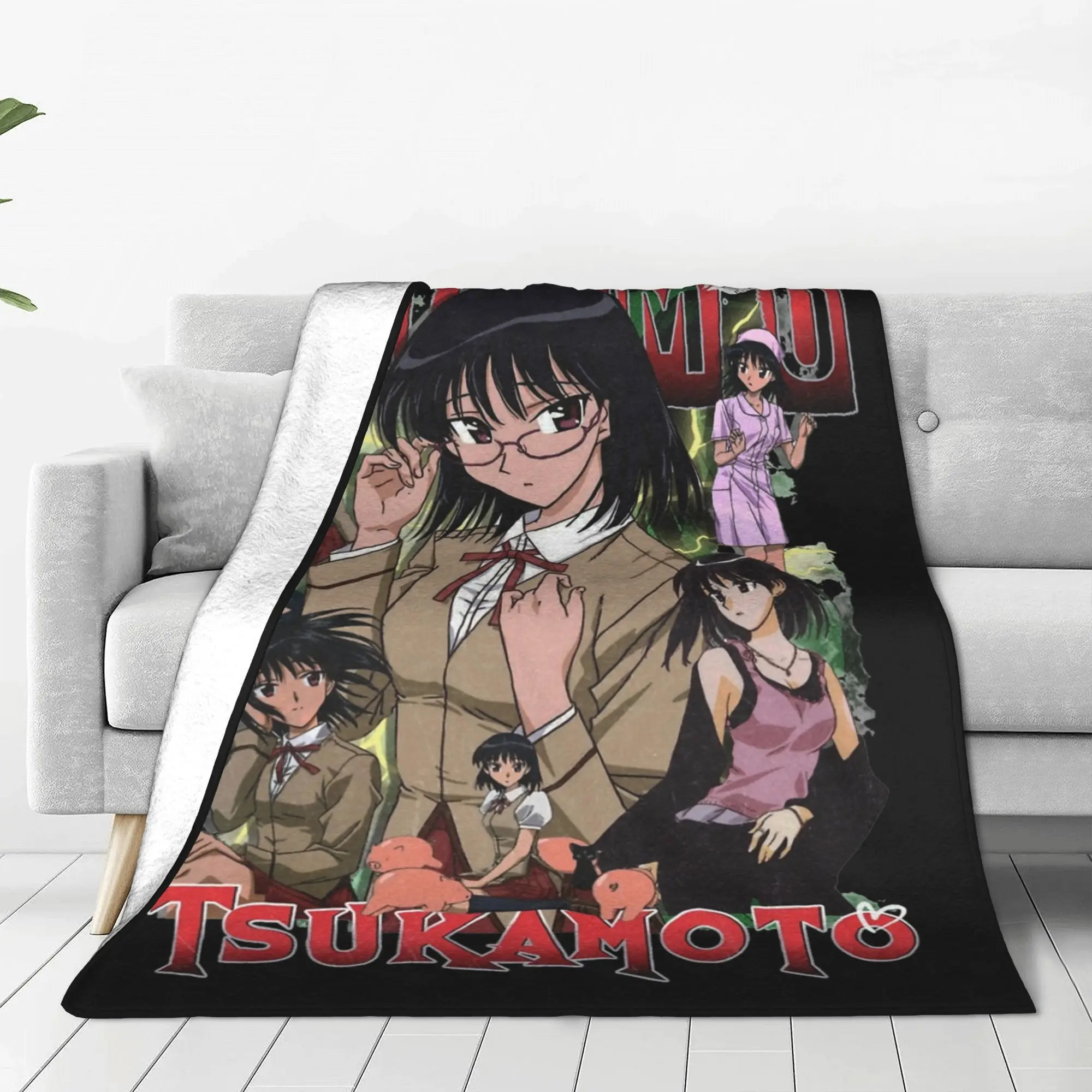 Yakumo Tsukamoto Throw Blanket for Couch School Rumble Anime Soft Cozy Plush Blanket Multiple Sizes  for All Seasons