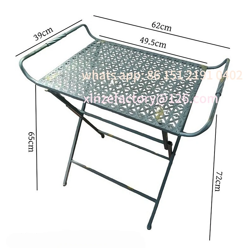 

Customizable kwiaty z kutego żelaza w stylu vintage, składany, z efektem postarzenia, regał do przechowywania, stolik