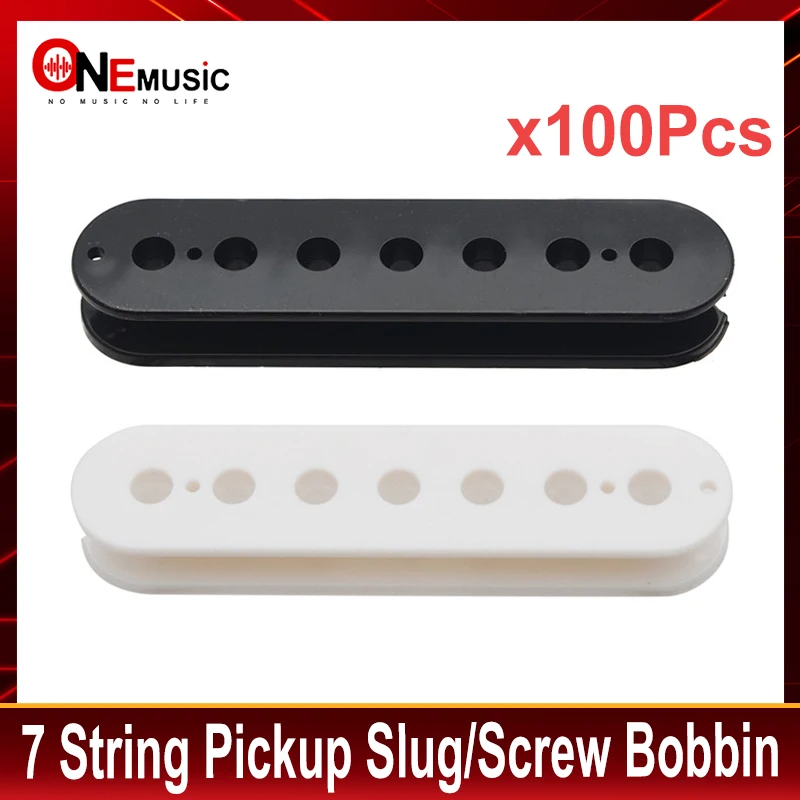 

100Pcs 7 String 58/62mm Electric Guitar Pickup Humbucker Slug/Screw Bobbin Double Coil Pickup Bobbin Black White