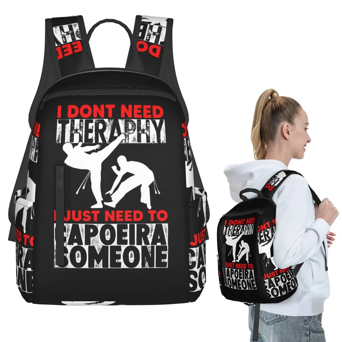 

Capoeira Movements Capoeirista Brazilian Martial Backpack Student BookBag Kids School Bag Laptop Shoulder Bags Men Women