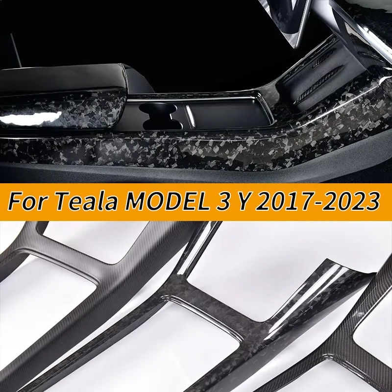 

Внутренний выпрямитель из углеродного волокна подходит для Tesla modelo 3 Y, защитные аксессуары, боковая защитная крышка центральной консоли.
