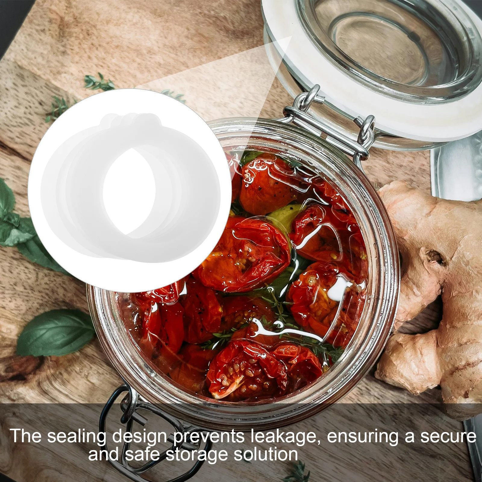 

SOLUSTRE 8Pcs Silicone Gaskets for Jars Airtight 3.75 Inch Replacement Sealing Glass Canning Jar Food Storage Seal