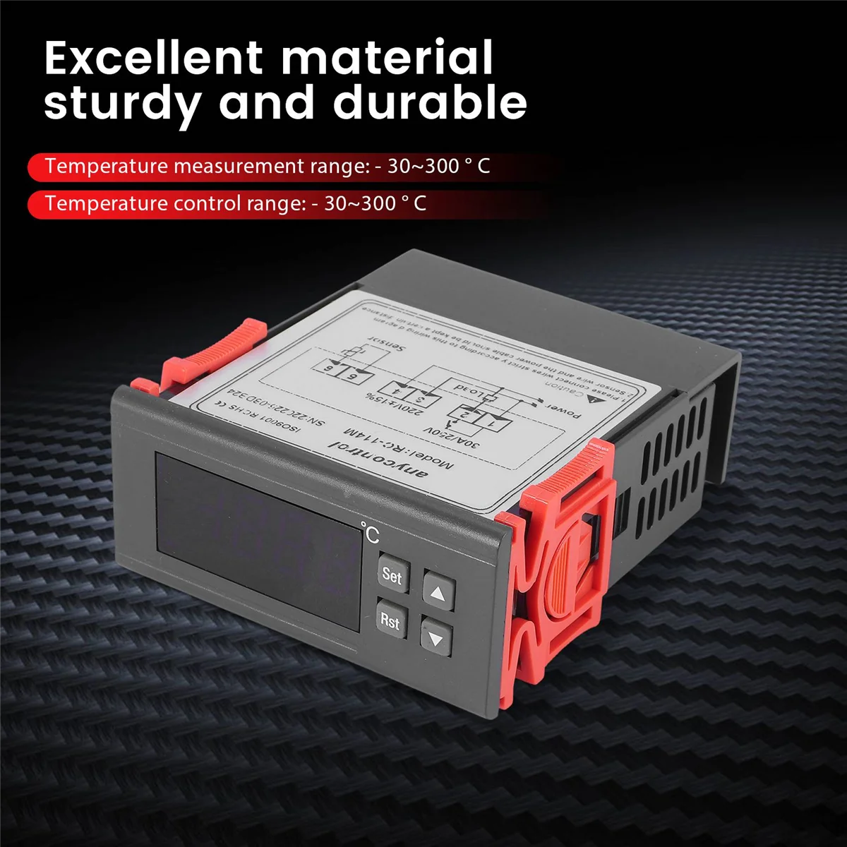 Мебельный цифровой регулятор температуры 220 В/30 А, Rc-114M, релейный выход термостата-30 ~ 300 градусов с датчиком Мебельный цифровой регулятор температуры 220 В/30 А, Rc-114M, релейный выход термостата-30 ~ 300 градусов с датчиком