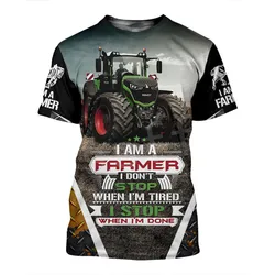 New Tractor T-shirt Men Car 3D Print T Shirt Farmer Men's T shirts Short Sleeve Casual Oversize Tee Tops Man Clothing Streetwear