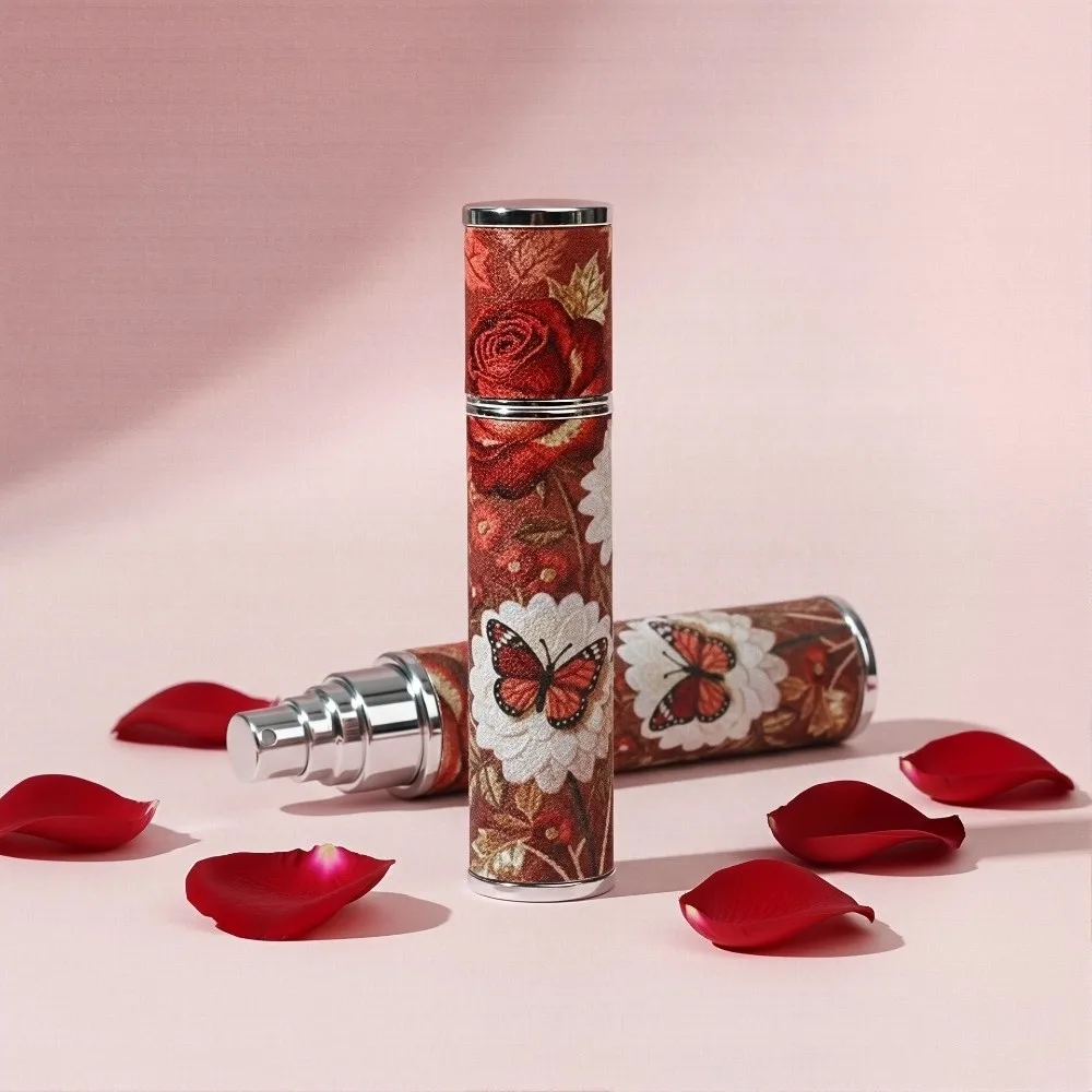 Rose Refillable 10ml Bottle Reusable Portable Empty Atomizer Pocket Size Elegant Sample Vials Home