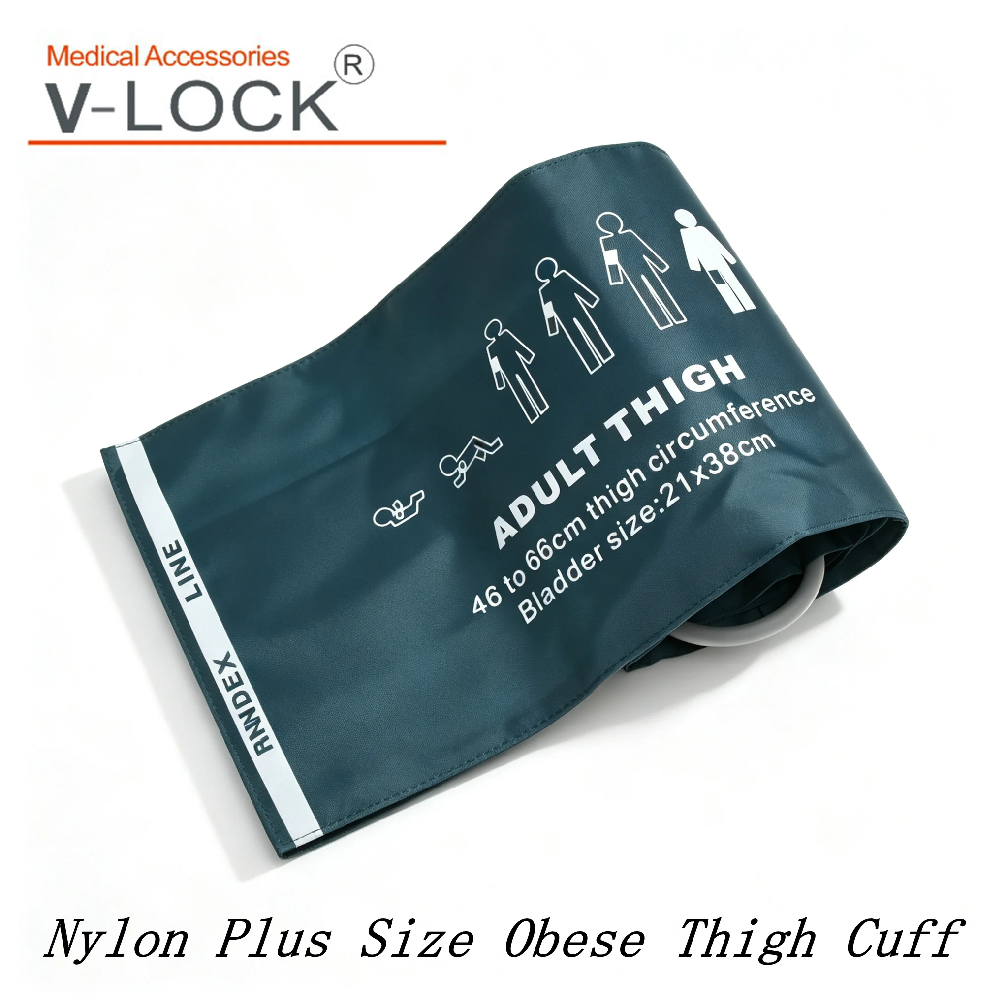 5 pcs Reusable Plus‑Size Obese Adult Large Thigh NIBP Blood Pressure Cuff Nylon Replacement Cuff Compatible for Min-dray Phi-lip