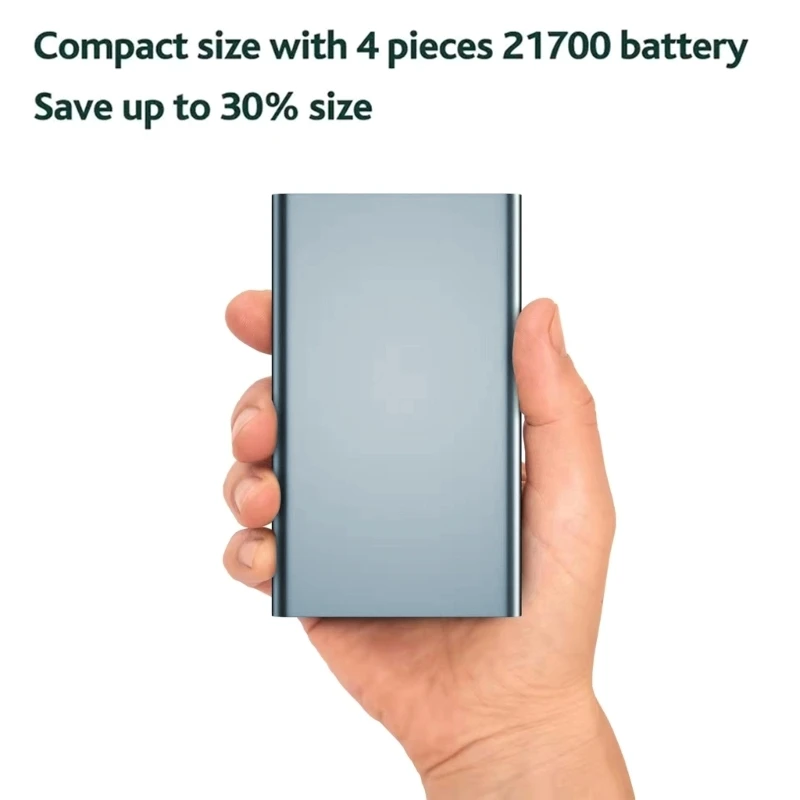77JC 21700 Battery Holder with LED Display Double Type-C & USB Output 100W Charging Box