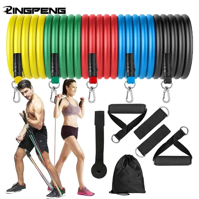 Sprzęt fitness dla początkujących, gumki do ćwiczeń, lekkie taśmy oporowe, trening fitness, przenośne gumki