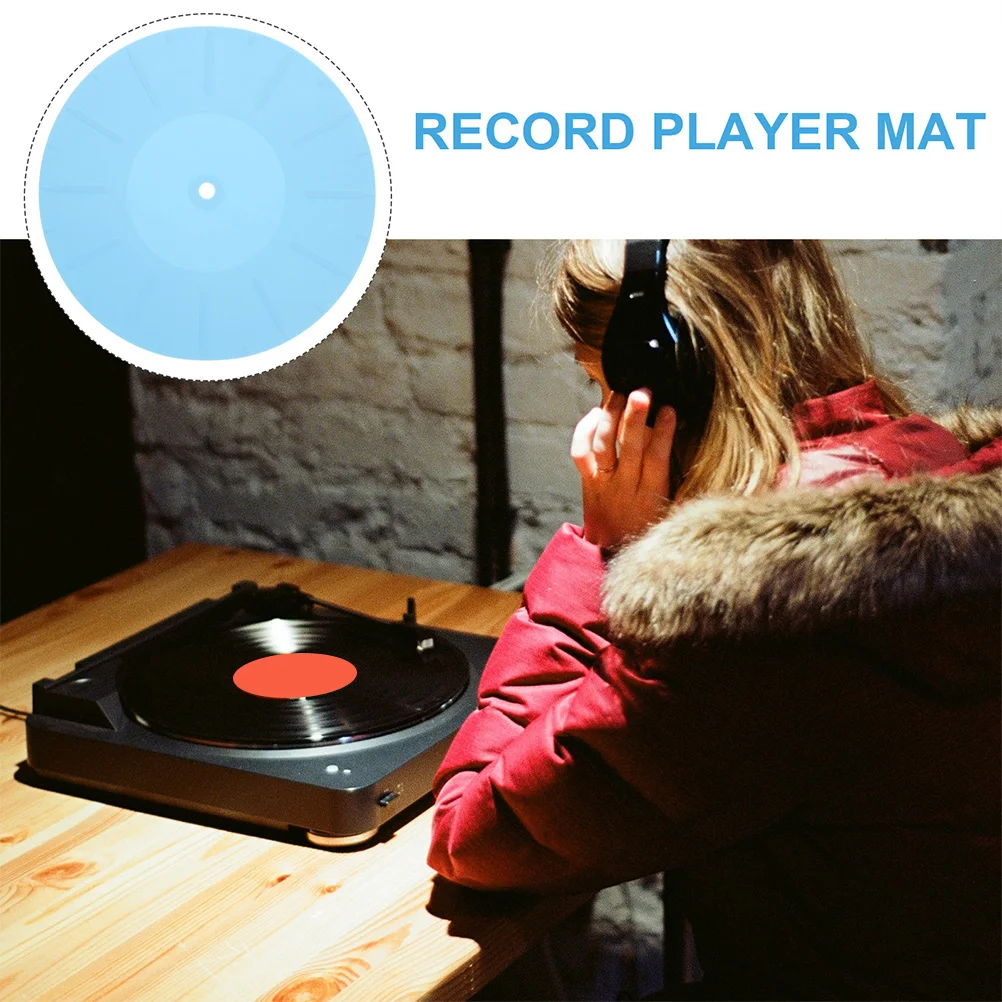 

2Pcs Record Player Mats Silicone Vinyl Recorder Slipmats Protective Pads Anti- Absorbing Turntable Mat